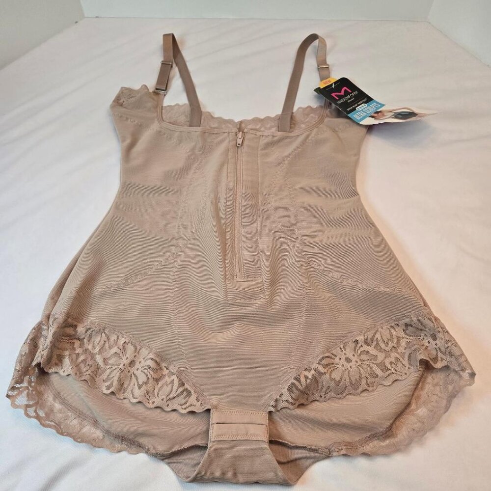 MAIDENFORM Women's Ultra Sculpts Open Bust Bodysuit Sz: XL Blush